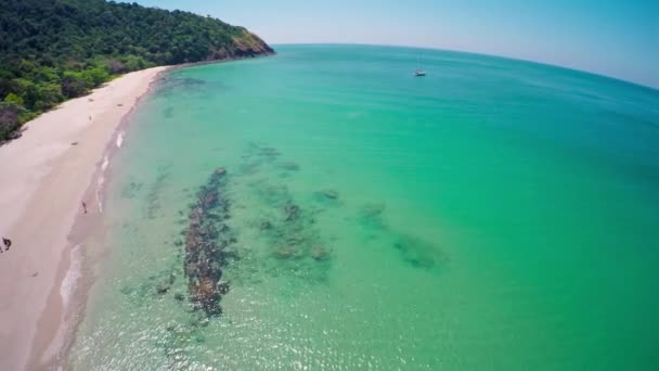 Überflug Des Strandes Auf Der Insel Lanta Thailand — Stockvideo