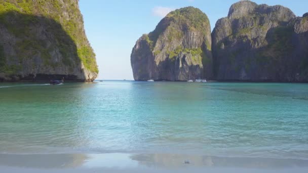Híres Strand Maya Bay Phi Phi Leh Sziget Krabi Thaiföld — Stock videók