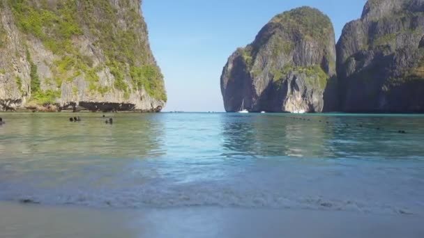 Híres Strand Maya Bay Phi Phi Leh Sziget Krabi Thaiföld — Stock videók