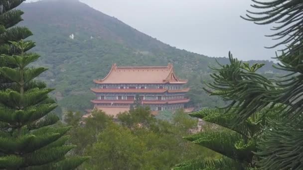 Lin Kloster Lantau Hongkong — Stockvideo