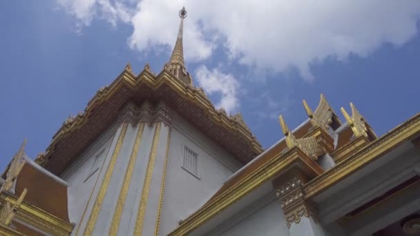 Wat Traimit Templom Arany Buddha Bangkokban Thaiföld Dönthető Nézet — Stock videók