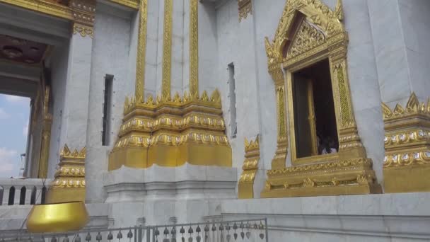 Wat Traimit Chrám Zlatého Buddhy Bangkoku Thajsko Sklopný Pohled — Stock video