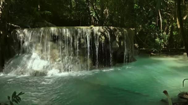 Una Las Cascadas Cascada Erawan Provincia Kanchanaburi Tailandia — Vídeos de Stock