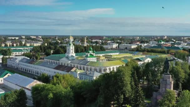 Luftaufnahme Des Historischen Zentrums Der Antiken Stadt Kostroma Russland — Stockvideo