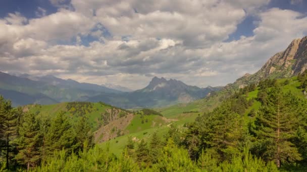 Schöne Sommerlandschaft Kaukasus Republik Inguschetien Russland Zeitraffer — Stockvideo