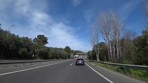 Körning Moderna Motorvägar Lissabon Stad Portugal — Stockvideo