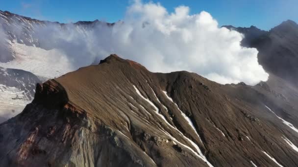 Luftfoto Fumaroler Krater Aktiv Mutnovsky Vulkan Kamchatka Rusland – Stock-video