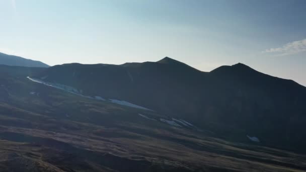 Vista Panorâmica Aérea Avachinksy Vulcão Koryaksky Península Kamchatka Rússia — Vídeo de Stock