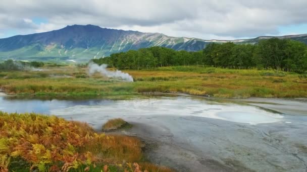 Caldera Del Volcán Uzón Reserva Natural Kronotsky Kamchatka Rusia — Vídeos de Stock