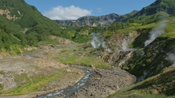 Hot Springs Fumaroles Famous Valley Geysers Kamchatka Peninsula Russia — Stock Video