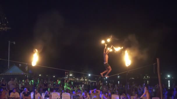 Phi Phi Krabi Thailand Circa Feb 2016 Nightly Fireshow Phi – Stock-video