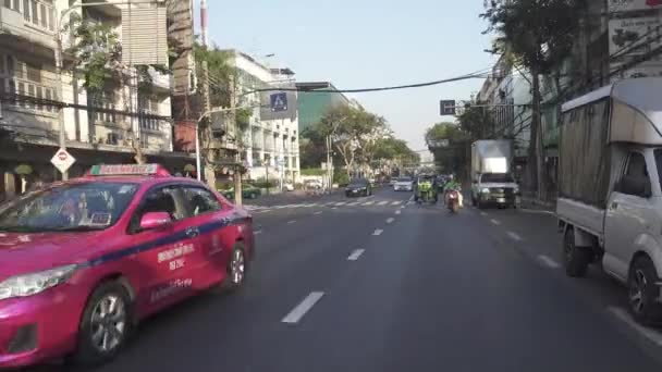 Bangkok Thailand Circa Jan 2017 Auta Taxi Tuk Tuk Ulicích — Stock video
