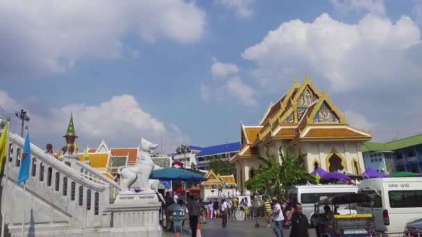 Bangkok Thailand Circa Feb 2016 Wat Traimit Temple Gold Buddha — Stockvideo