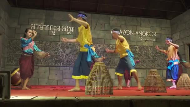 Siem Reap Cambodia Circa Feb 2016 Khmer Classical Dancers Performing — Stock Video