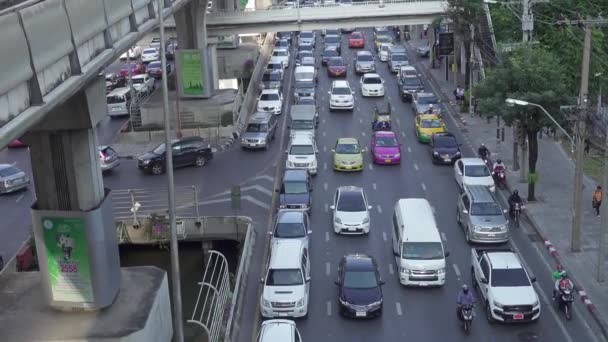 Bangkok Thailand Circa Feb 2016 Engarrafamento Nas Ruas Bangkok — Vídeo de Stock