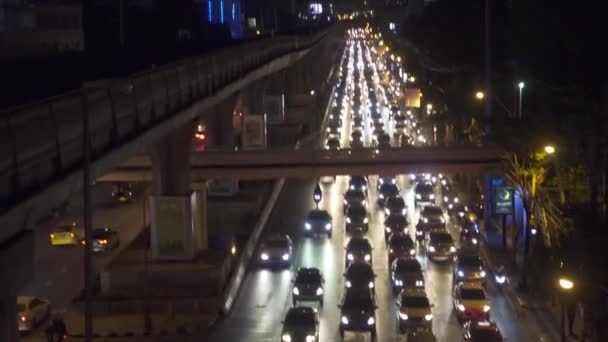 Bangkok Thailand Circa Feb 2016 Bts Sky Train Running Downtown — Stock videók