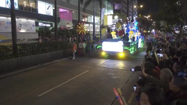 Hong Kong China Febrero 2016 Desfile Por Las Calles Hong — Vídeo de stock