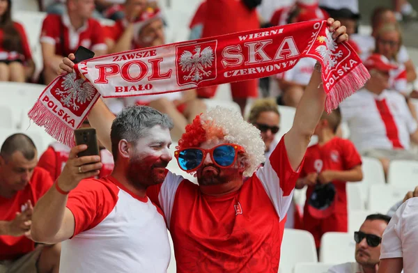 Marseille Frankrike Juni 2016 Polska Fans Visar Sitt Stöd Uefa — Stockfoto