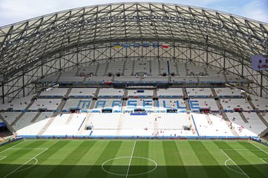 Marseille, Fransa - 21 Haziran 2016: Panoramik Stade Velodrome stadyum Uefa Euro 2016 oyun Ukrayna v Polonya sırasında