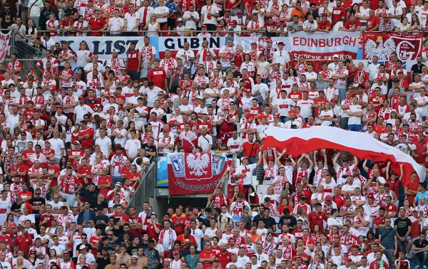 Marseille Francia Junio 2016 Los Aficionados Polacos Muestran Apoyo Durante — Foto de Stock