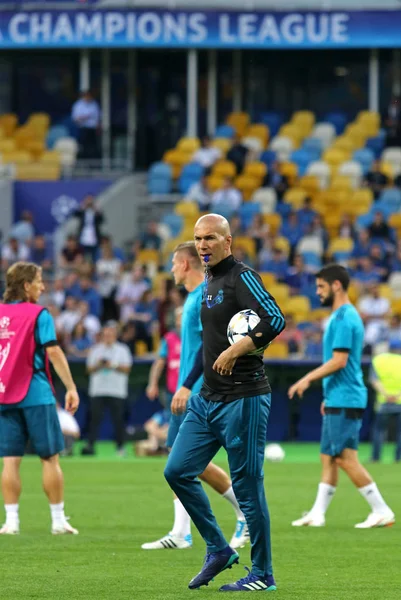 Kiev Ukrayna Mayıs 2018 Zinedine Zidane Kiev Milli Güvenlik Olimpiyskiy — Stok fotoğraf