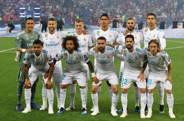 Kyiv Ukraine May 2018 Real Madrid Players Pose Group Photo — Stock Photo, Image