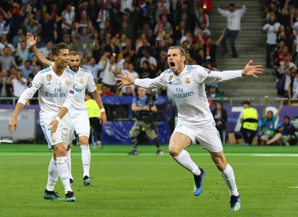 Kyiv Ucraina Maggio 2018 Gareth Bale Del Real Madrid Festeggia — Foto Stock