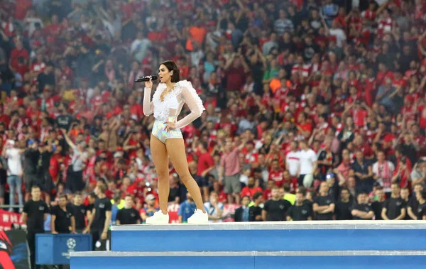 Kyiv Ucrania Mayo 2018 Dua Lipa Actúa Escenario Durante Ceremonia — Foto de Stock