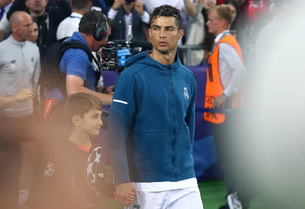 Kyiv Ucrania Mayo 2018 Cristiano Ronaldo Del Real Madrid Campo —  Fotos de Stock