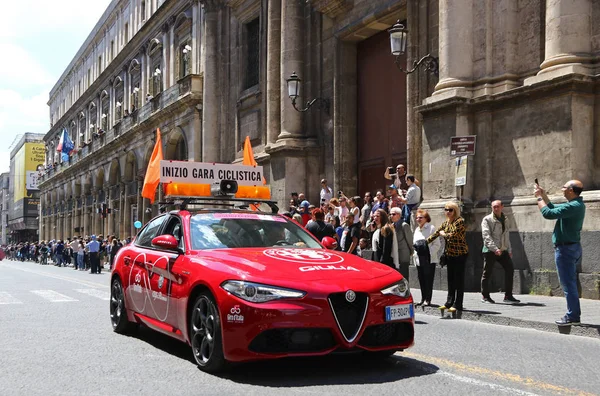 Catania Italia Mayo 2018 Inicio Carrera Ciclista Calle Etnea Ciudad — Foto de Stock