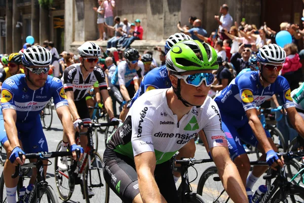 Catania Italia Maggio 2018 Ciclisti Percorrono Etnea Catania Durante Tappa — Foto Stock