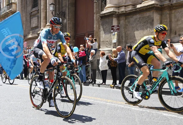 Catanie Italie Mai 2018 Les Cyclistes Roulent Sur Rue Etnea — Photo