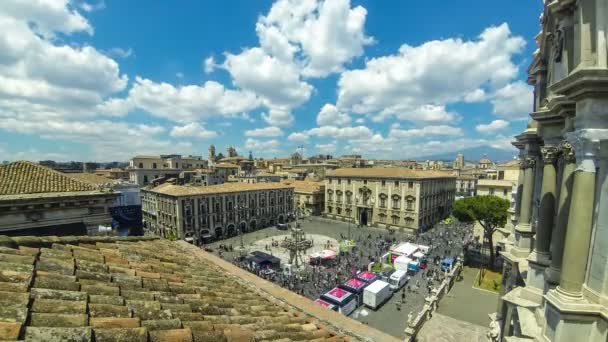 Aerial skyline view of Catania old town, Sicily, Italy — Stock Video