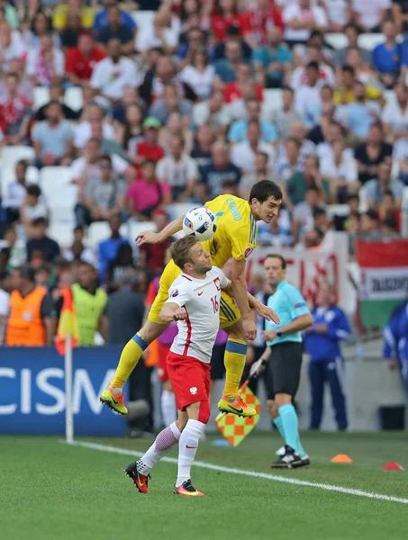 Marseille France June 2016 Taras Stepanenko Ukraine Yellow Fights Ball — Stock Photo, Image