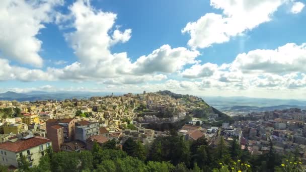 Αεροφωτογραφία Του Enna Παλιά Πόλη Σικελία Ιταλία Enna Είναι Πόλη — Αρχείο Βίντεο