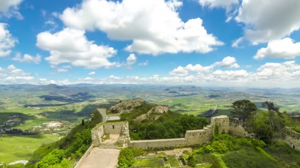 Picturesque Green Hilly Valley Dekat Kota Enna Sisilia Tengah Italia — Stok Video