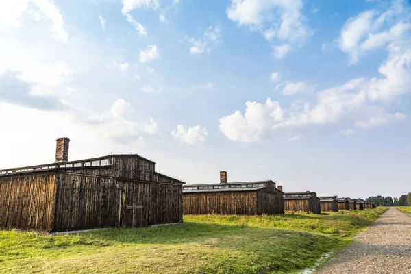 Quartel Auschwitz Birkenau Antigo Campo Concentração Extermínio Nazi Perto Cidade — Fotografia de Stock