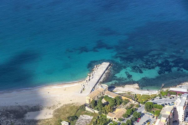 Luchtfoto Van Vergine Maria Beach Palermo Stad Sicilië Italië Een — Stockfoto