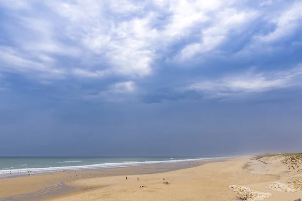 Plage Océanique Sur Côte Atlantique France Près Lacanau Océan Bordeaux — Photo