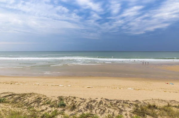 Oceaan Strand Aan Atlantische Kust Van Frankrijk Buurt Van Lacanau — Stockfoto