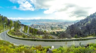 Palermo eski şehir, Sicilya, İtalya'nın havadan görünümü