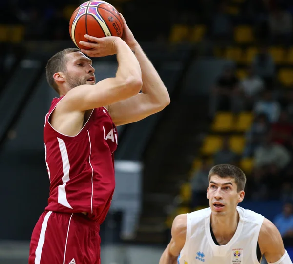 Kyiv Ukraine July 2018 Janis Strelnieks Latvia Attacks Fiba World — Stock Photo, Image