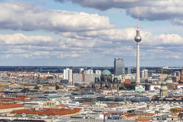 Berlin Almanya Eylül 2017 Berlin Siluetinin Ile Ünlü Televizyon Kulesi — Stok fotoğraf