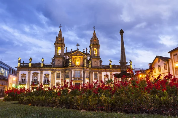 Vista Nocturna Iglesia Del Hospital Iglesia San Marcos Portugués Igreja — Foto de Stock