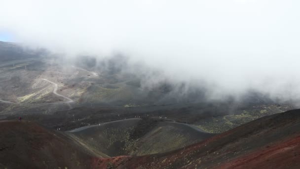 Kráter Silvestri Superiori 2001 Mount Etna Etna Nemzeti Park Szicília — Stock videók