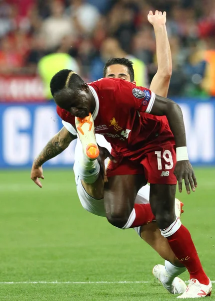 Kyiv Ukraine May 2018 Sadio Mane Liverpool Kicked Real Madrid — Stock Photo, Image