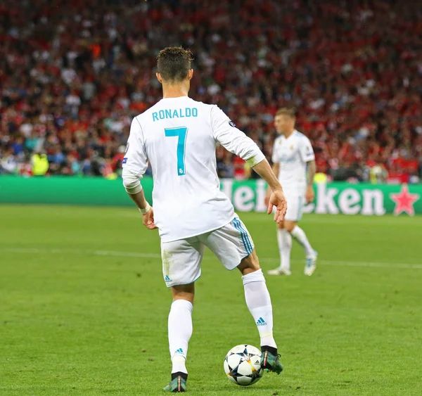 Kyiv Ukraine Mei 2018 Cristiano Ronaldo Dari Real Madrid Beraksi — Stok Foto