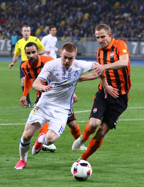 Kyiv Ukraine Abril 2017 Viktor Tsyhankov Dynamo Kyiv Ataca Durante — Fotografia de Stock