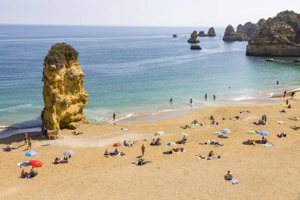 Praia Dona Ana Beach Oblasti Lagos Algarve Portugalsko Praia Dona — Stock fotografie