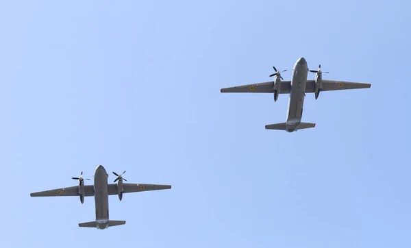 Kyiw Ukraine August 2018 Ukrainische Militärflugzeuge Fliegen Während Der Militärparade — Stockfoto